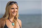 Portrait of Woman on Beach