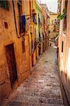 traditionnelle vieille rue espagnole, Tarragona, Catalogne, Espagne