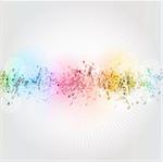 Abstract design background with colourful music notes
