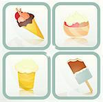 Ice Cream set labels - Vector illustration