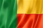 Benin flag, three dimensional render, satin texture