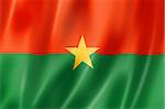 Burkina Faso flag, three dimensional render, satin texture