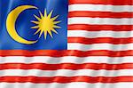 Flagge von Malaysia, dreidimensional zu rendern, satin Textur