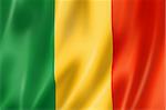 Drapeau du Mali, rendu en trois dimensions, texture satinée