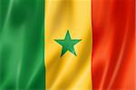 Senegal flag, three dimensional render, satin texture