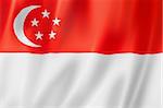 Flagge von Singapur, dreidimensional zu rendern, satin Textur