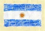 Hand painted acrylic flag of Argentina