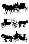 Vector Silhouette of a Horse and Buggy