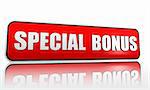 special bonus 3d red banner with white text