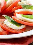Italienischer Salat mit Mozzarella-Käse und Tomaten