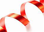 red ribbon serpentine isolated on white