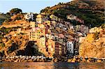 Sunset in the Village of Riomaggiore in Cinque Terre, Italy