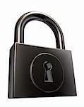 padlock on white background - 3d illustration