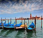 Gondoles et San Giorgio Maggiore, Venise, Italie
