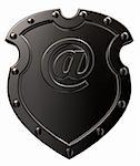 shield with emailsymbol - 3d illustration
