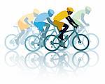 Group of cyclist in the bicycle race. Sport illustration