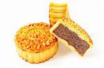 Moon cake on a white background