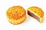 Moon cake on a white background