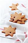 gingerbread stars on a white kitchen towel