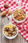 Homemade muesli with raisin and nuts.