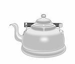 Illustration of an old fashioned     coffee pot over white background.