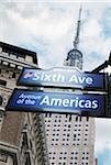 Empire State Building from 6th Avenue and 39th Street, New York City, New York, USA