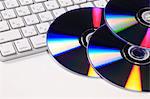 DVD disks on a keyboard