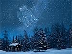 Gemini constellation in the snowy Switzerland