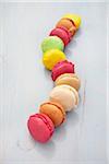 Macarons on Wooden Surface, Arcachon, Gironde, Aquitaine, France