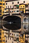 Rower on Arno River, Ponte Vecchio, Florence, Tuscany, Italy