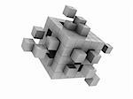 Graue moderne Cube isoliert auf weißem Hintergrund