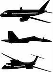 Airplanes silhouette - vector