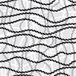 Netting ropes seamless pattern, grayscale vector background.