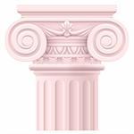 Colonne romaine rose. Illustration sur un fond blanc pour la conception