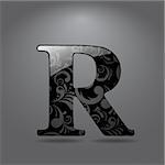 Glossy letter R. Vector illustration