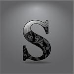 Glossy letter S. Vector illustration