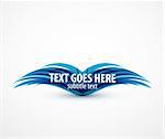 Abstract blue vector eps10 wave text line