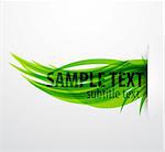 Abstract green vector eps10 wave text line
