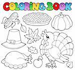 Livre de coloriage image Thanksgiving 1 - illustration vectorielle.