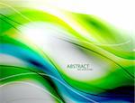 Blue and green blurred smooth wave abstract background