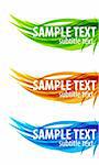 Abstract green, orange, blue vector eps10 wave text line set
