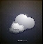 Data clouds vector abstract background