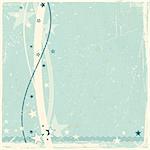 Wavy lines and stars forming a border on a pale greenish blue background. Space for your text.