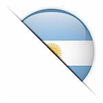 Vector - drapeau Argentine bouton brillant