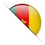 Vector - Cameroun drapeau bouton brillant