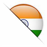 Vector - drapeau Inde bouton brillant