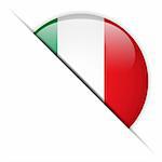 Vector - drapeau Italie bouton brillant