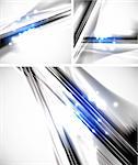 Grayscale abstract geometric line backgrounds with blue sparkling