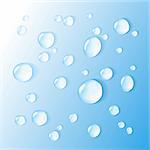 water drops on blue background. vector illustration