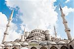 Blaue Moschee unter einem bewölkten Himmel. Istanbul, Türkei